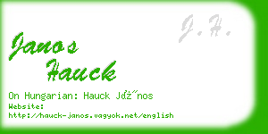 janos hauck business card